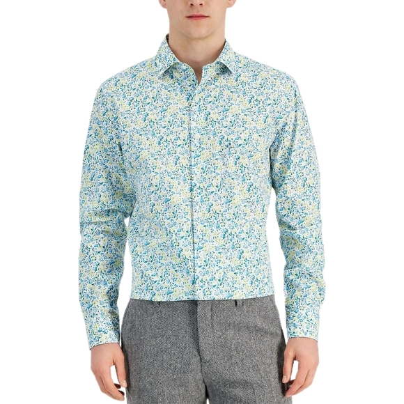 Bar III Other - Bar lll Mens Organic Floral Button-Down Shirt
